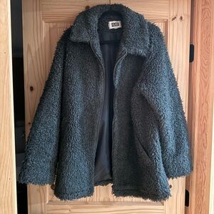 Weekday Gray Faux Fur Jacket